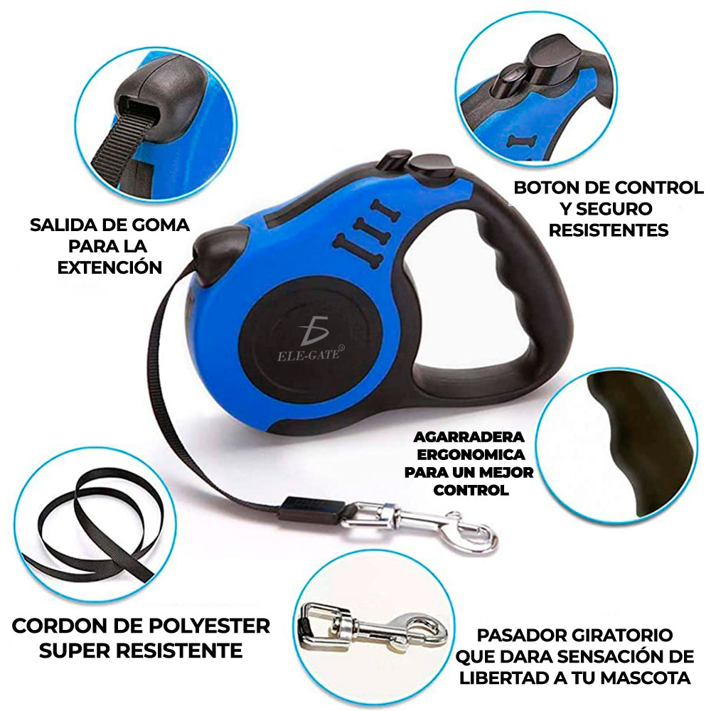 Correa Retráctil Para Perros Y Mascotas Grandes 5Mts - Image 3