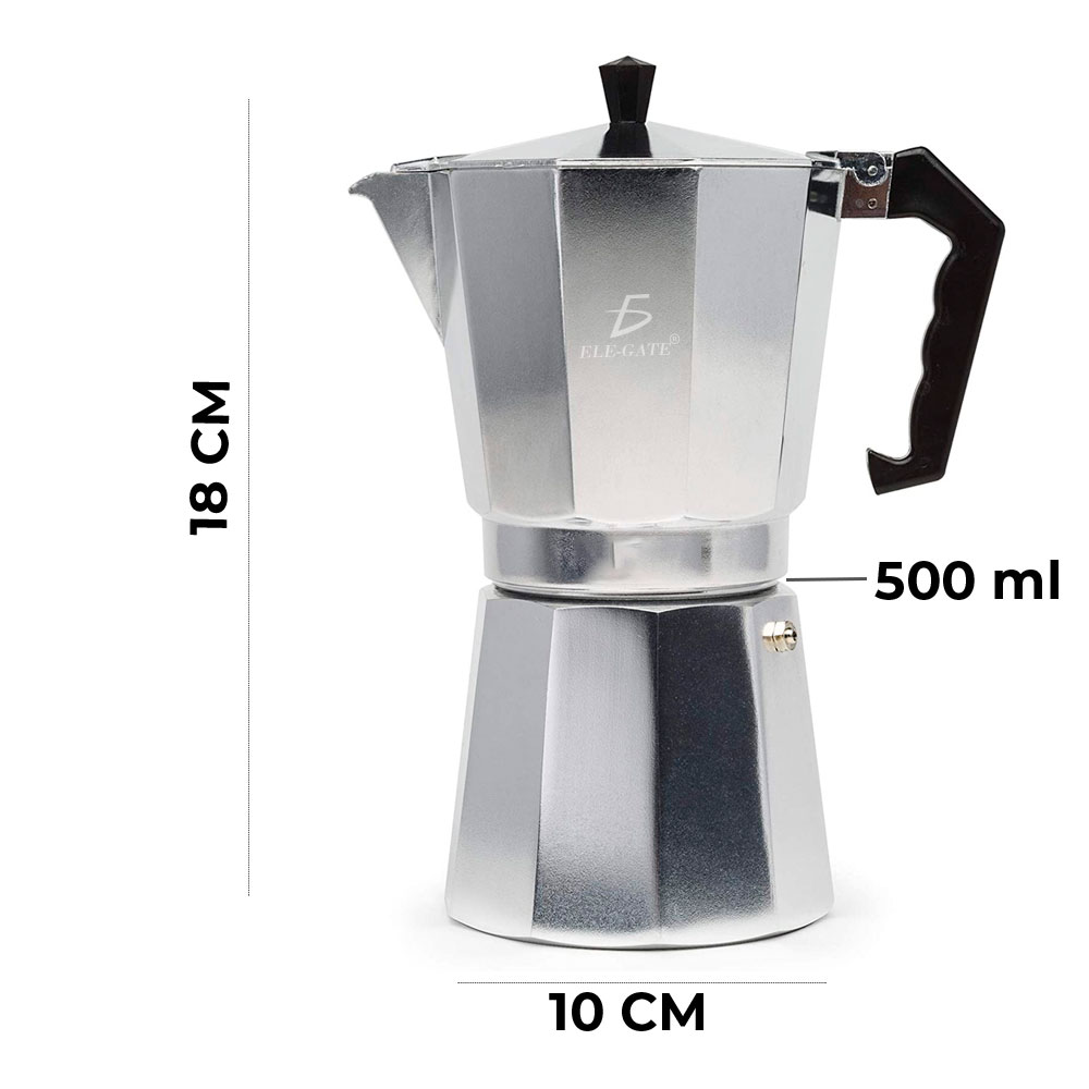 Cafetera Colombia Manual Plateada Italiana 500ml
