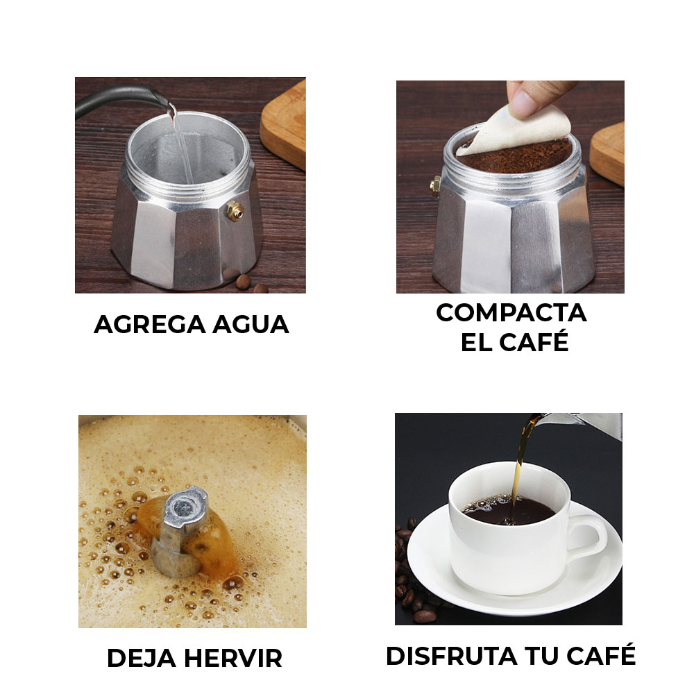 Cafetera Colombia Manual Plateada Italiana 500ml
