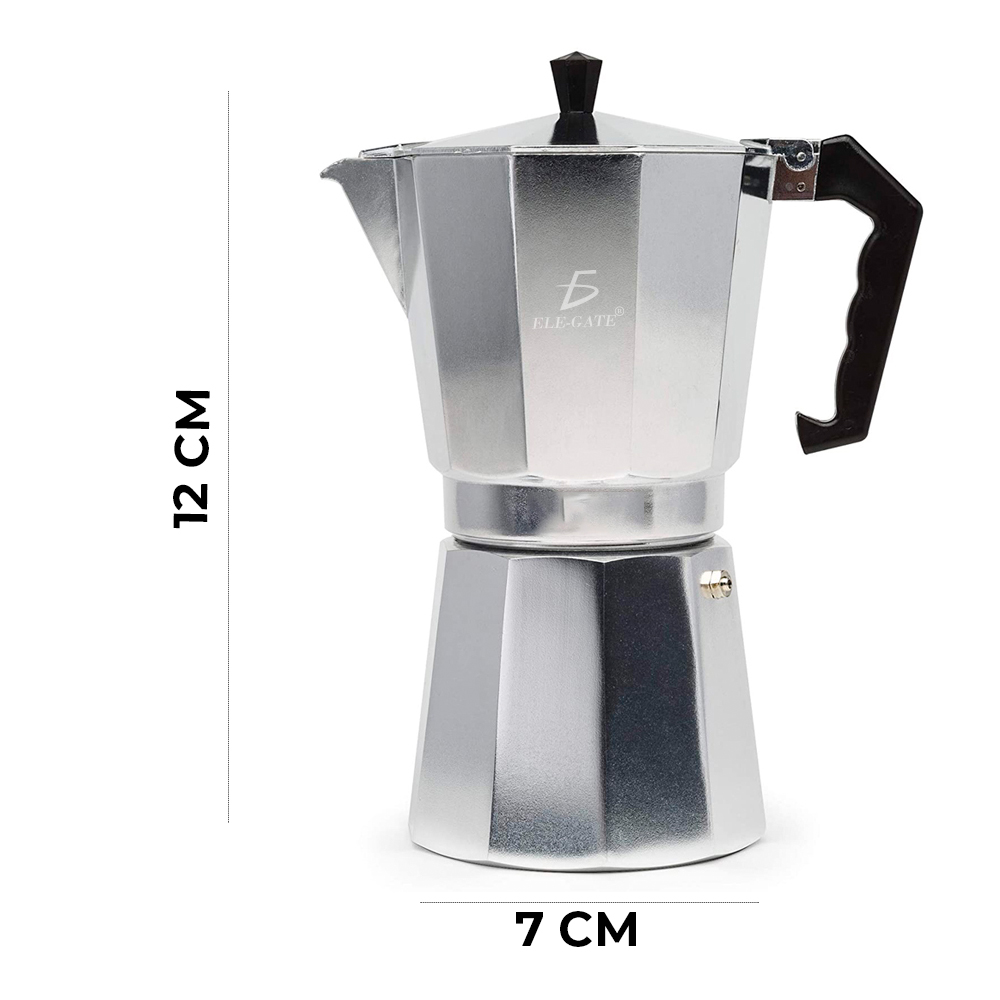 Cafetera Italiana Manual Plateada 300ml Resistente - Image 2