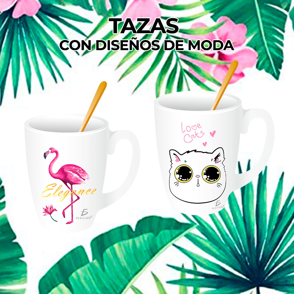 Taza de Cerámica Con Dibujo de Gatito Resistente 500 ml