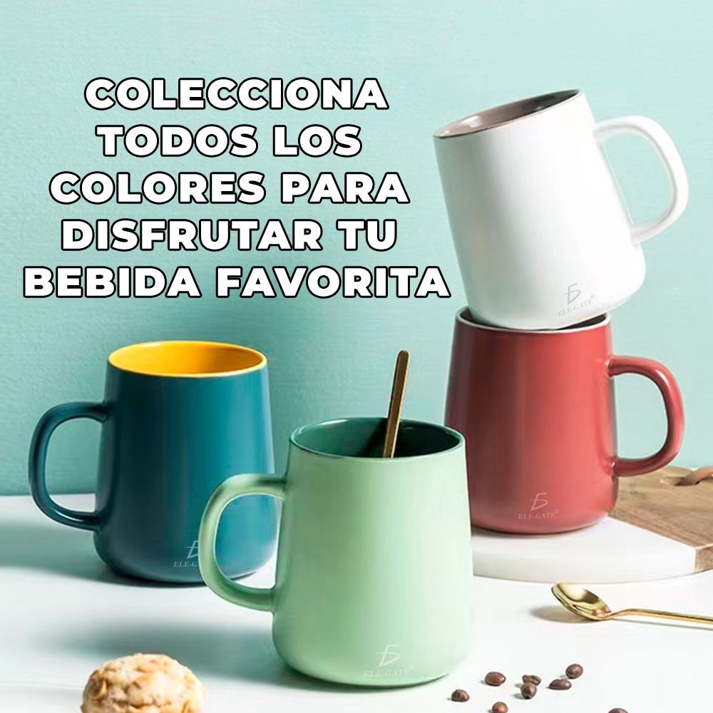 Taza de Cerámica Con Tapa Térmica Resistente