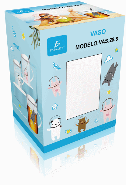 Taza de Cristal Con Animalitos Diseños Divertidos Con Tapa Y Cuchara - Image 3