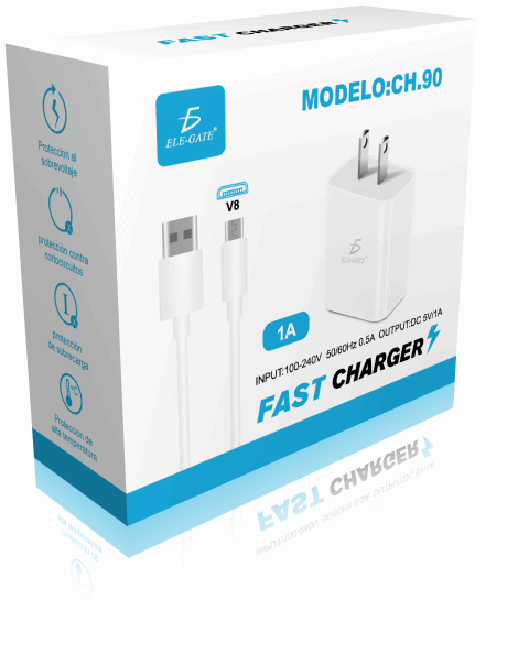Cargador Celular Rapido 5V 1A Con Cable de Micro USB V8 - Image 5