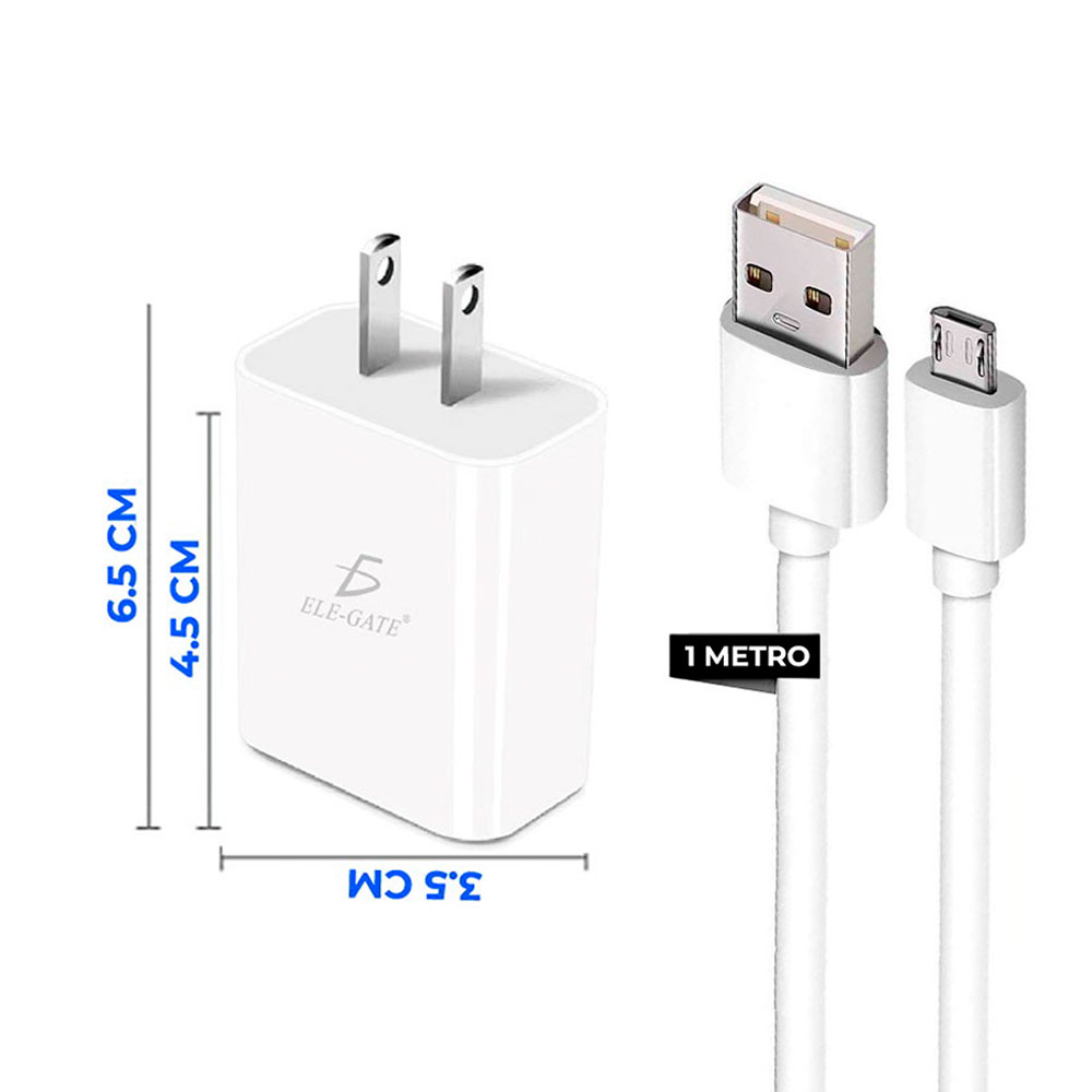 Cargador Portatil Con Cable Micro Usb V8 Xiaomi Samsung USB 5V 2A - Image 3