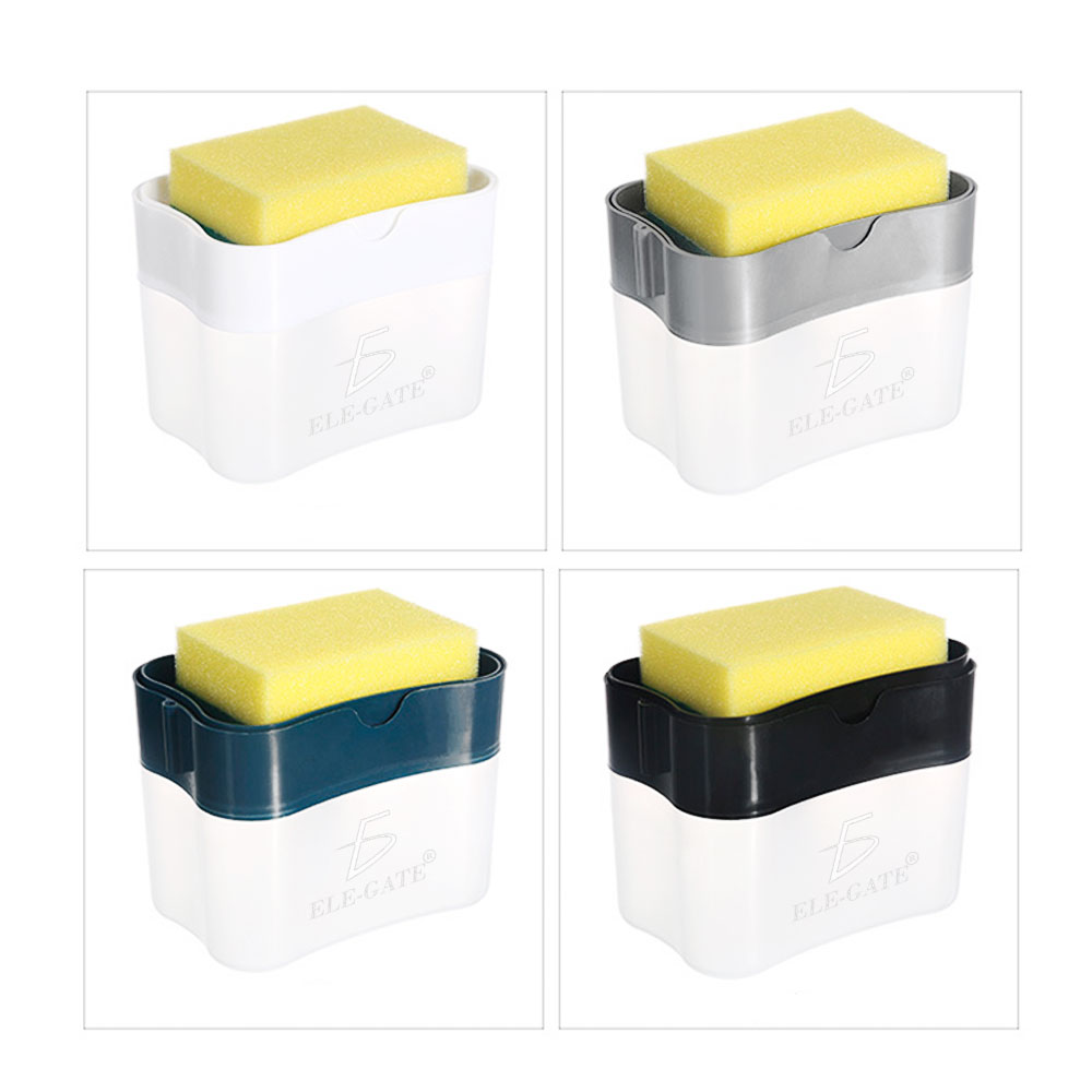 Dispensador De Jabón Con Fibra Para Cocina Líquido Gel Limpieza - Image 4