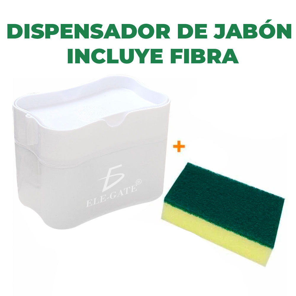 Dispensador De Jabón Con Fibra Para Cocina Líquido Gel Limpieza - Image 3