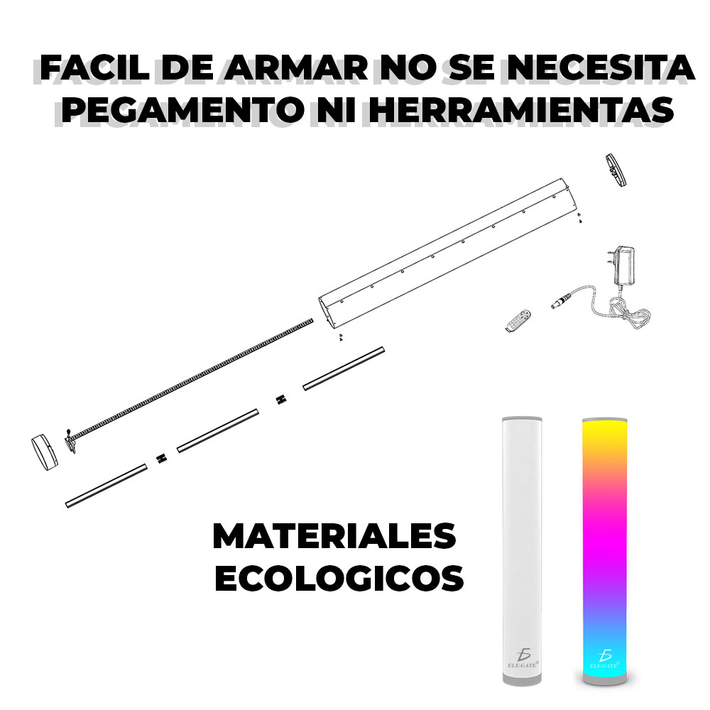 Lampara de Piso Con Control Remoto Rgb Rainbow Bluetooth - Image 4