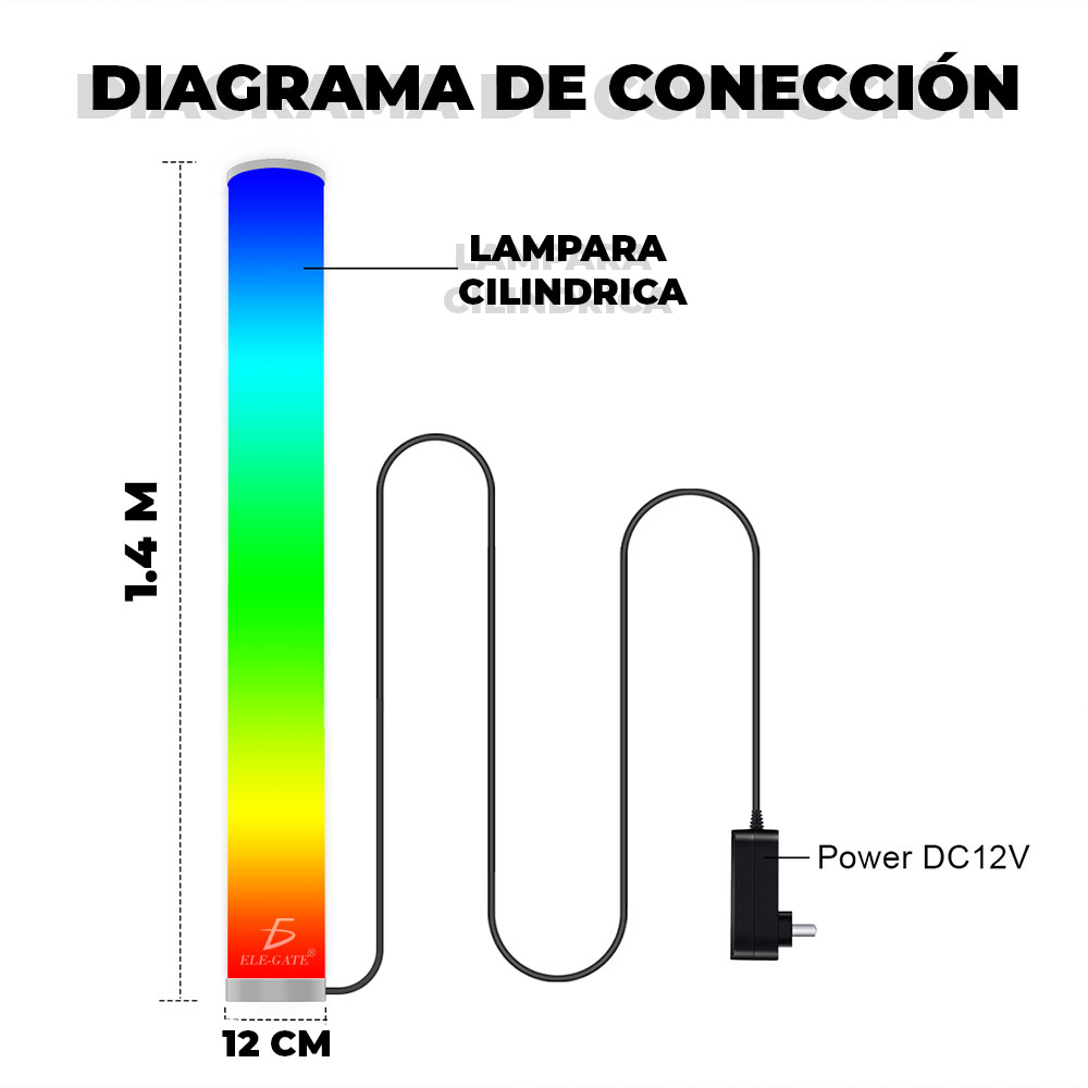 Lampara de Piso Con Control Remoto Rgb Rainbow Bluetooth - Image 3
