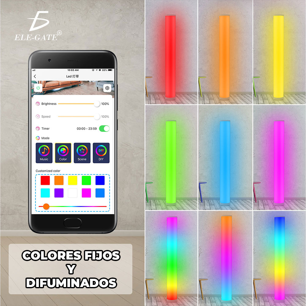 Lampara de Piso Con Control Remoto Rgb Rainbow Bluetooth - Image 2