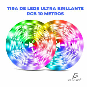Tira de Luz Led RBG Con Control de 5M Con Enchufe Colores Brillantes Chip Adherible