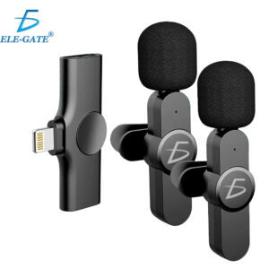 Micrófono De Solapa Inalámbrico Portátil 2 EN 1 Para iPhone iPad