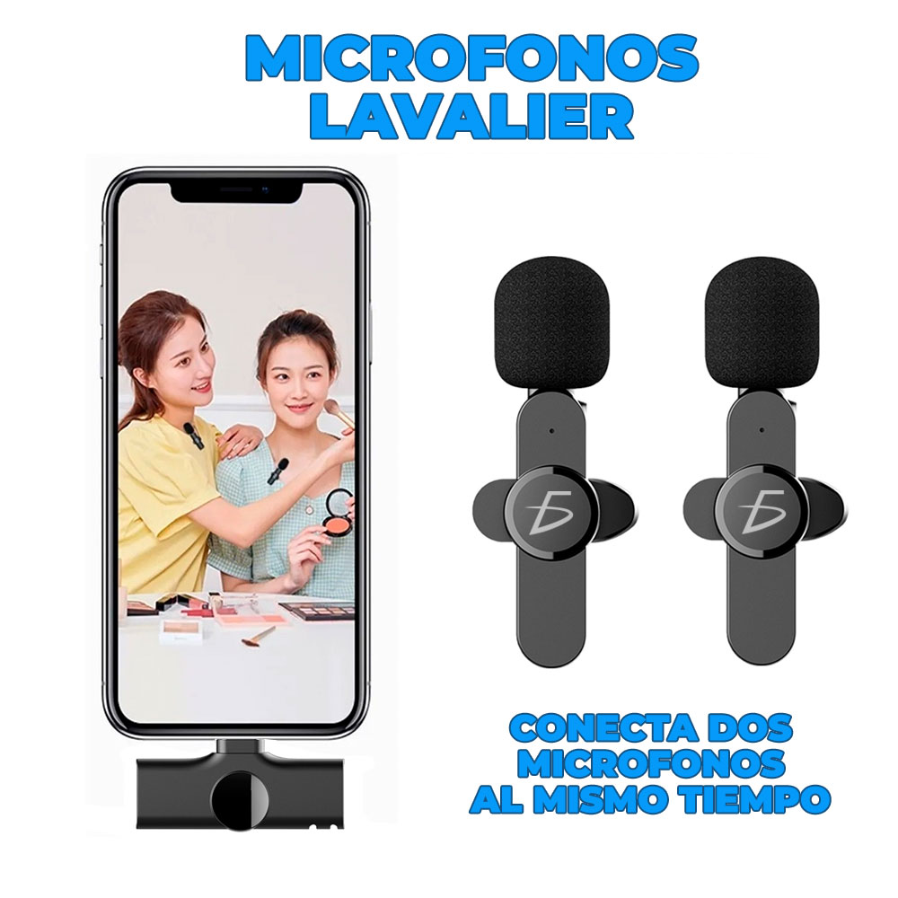 Micrófono De Solapa Inalámbrico Portátil 2 EN 1 Para Celular Andorid - Image 2