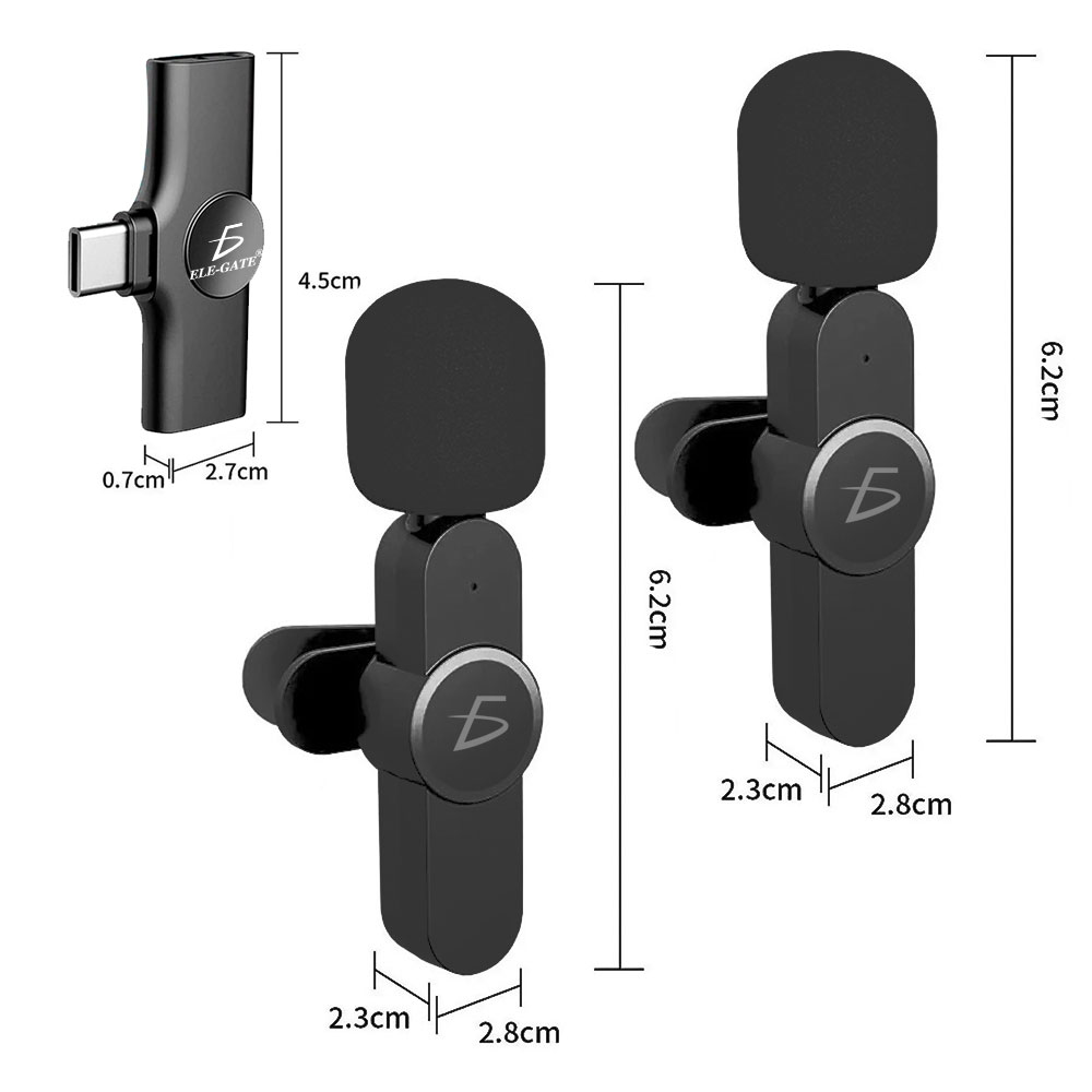 Micrófono De Solapa Inalámbrico Portátil 2 EN 1 Para Celular Andorid - Image 4