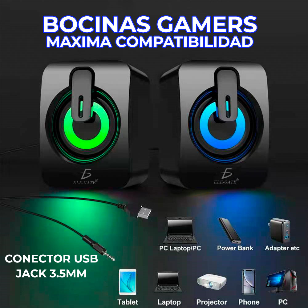 Bocina Para Usb A2 Altavoces De Pc Con Luz Led Cambio De Rgb - Image 2
