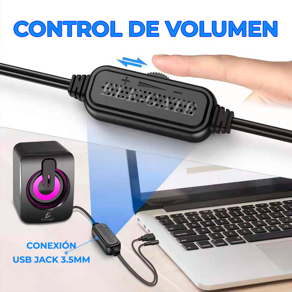 Bocina Para Usb A2 Altavoces De Pc Con Luz Led Cambio De Rgb - Image 3