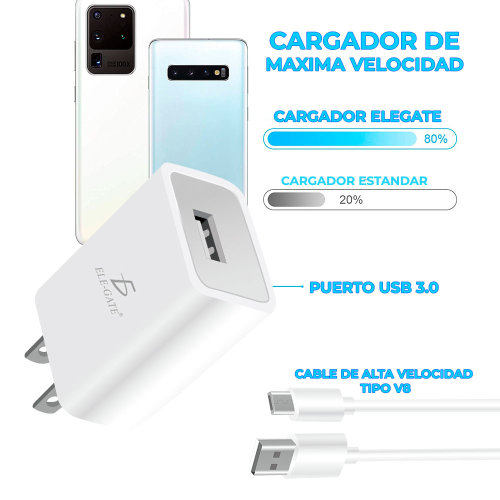 Cargador Celular Rapido 5V 1A Con Cable de Micro USB V8 - Image 4