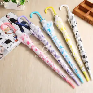 sombrilla Paraguas Transparentes Para Niños Y Niñas Colores Resistente Bonito