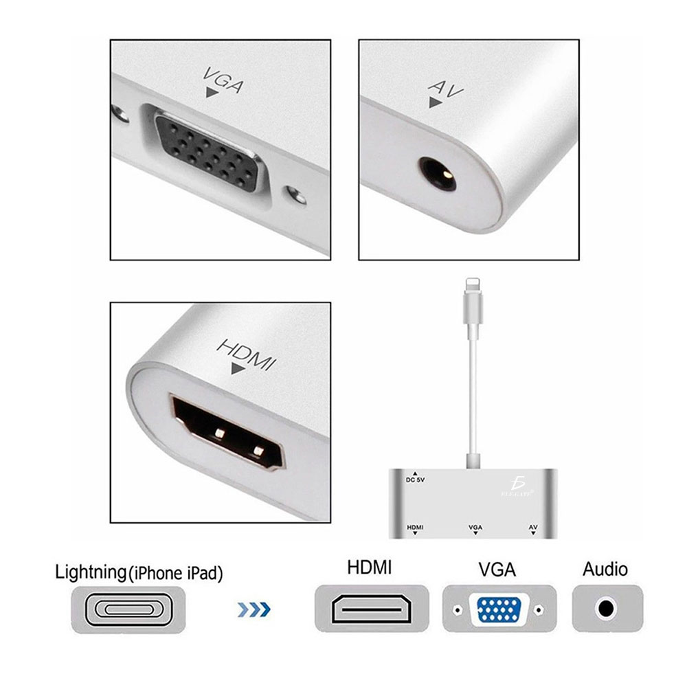 Lightning Adaptador Hub A 4k Hdmi/vga Para iPad iPhone - Image 6