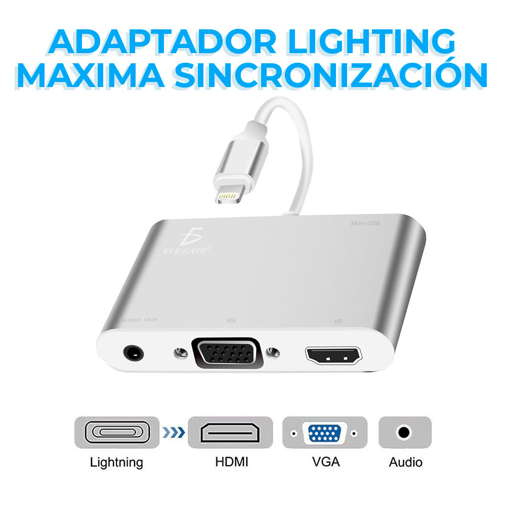 Lightning Adaptador Hub A 4k Hdmi/vga Para iPad iPhone - Image 3
