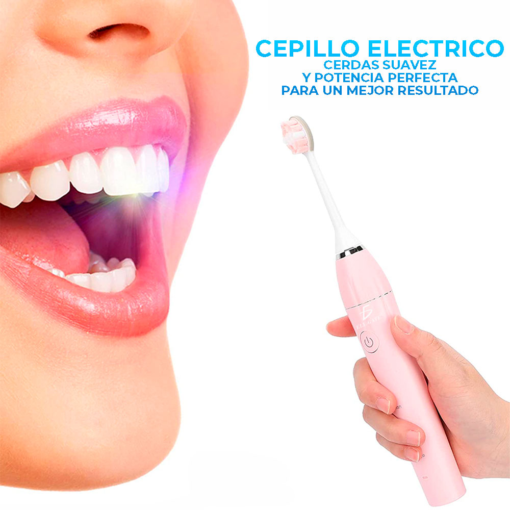 Cepillo De Dientes Eléctrico Ultrasónico Con 2 Cabezales
