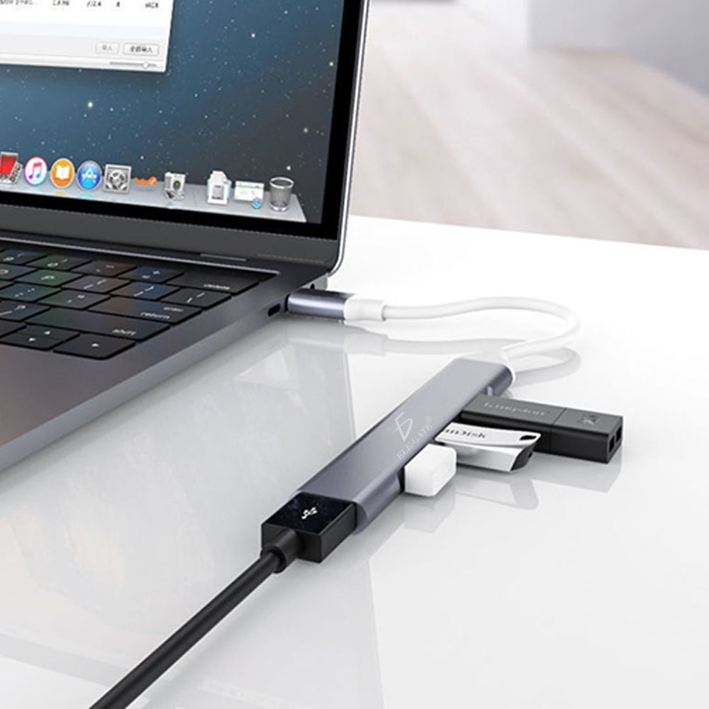 Adaptador Usb C Hub Usb 3.0 4 Puertos Tipoc Para Celular Andorid Laptop Windows Y Mac - Image 2