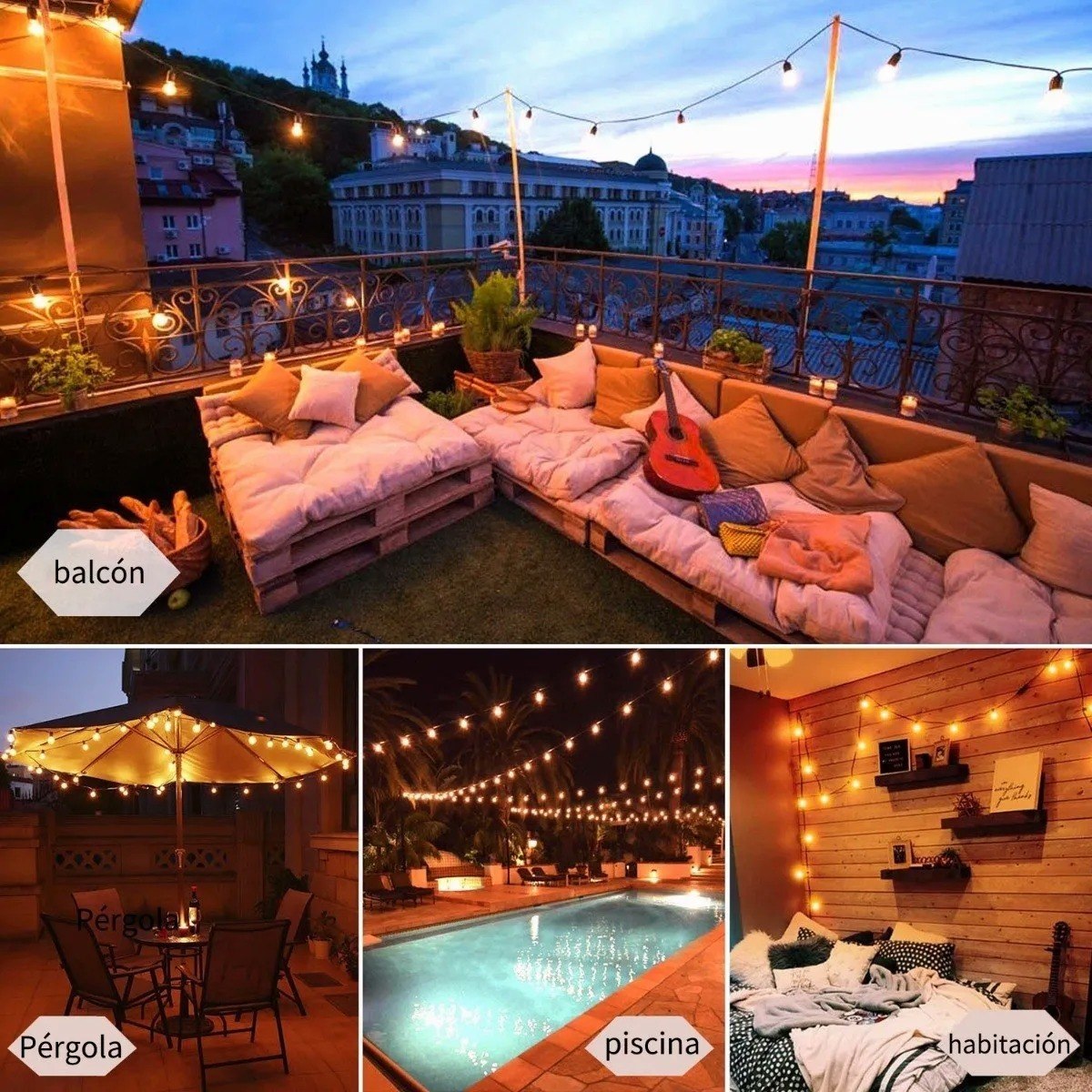 Guirnalda De 25 Bombilla 15m 127v Impermeable - Image 6