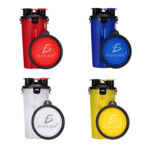 Vaso Viaje Croquetas Y Agua Mascotas Con Tazon Plegable