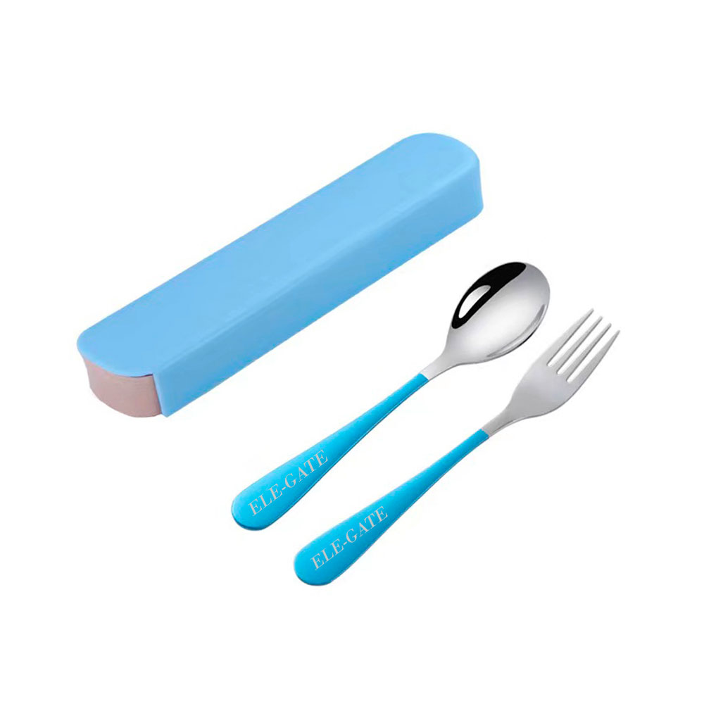 Set 2 Cubiertos Portatil Estuche Cuchara Tenedor Acero 15121 - Image 3