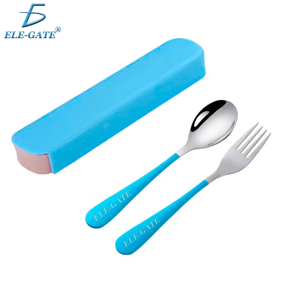 Set 2 Cubiertos Portatil Estuche Cuchara Tenedor Acero 15121