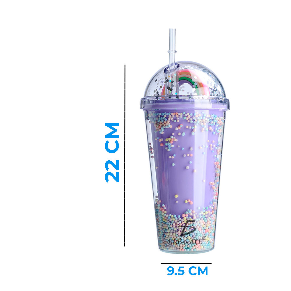 Vaso Fiesta Luz Led Arcoiris Termico Acrílico 500ml - Image 4