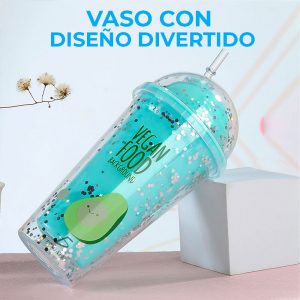 Vaso Fiesta Luz Led Arcoiris Termico Acrílico 500ml