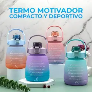 Vaso Reto Gran Capacidad Colores con popote tapa y asa 1.3L