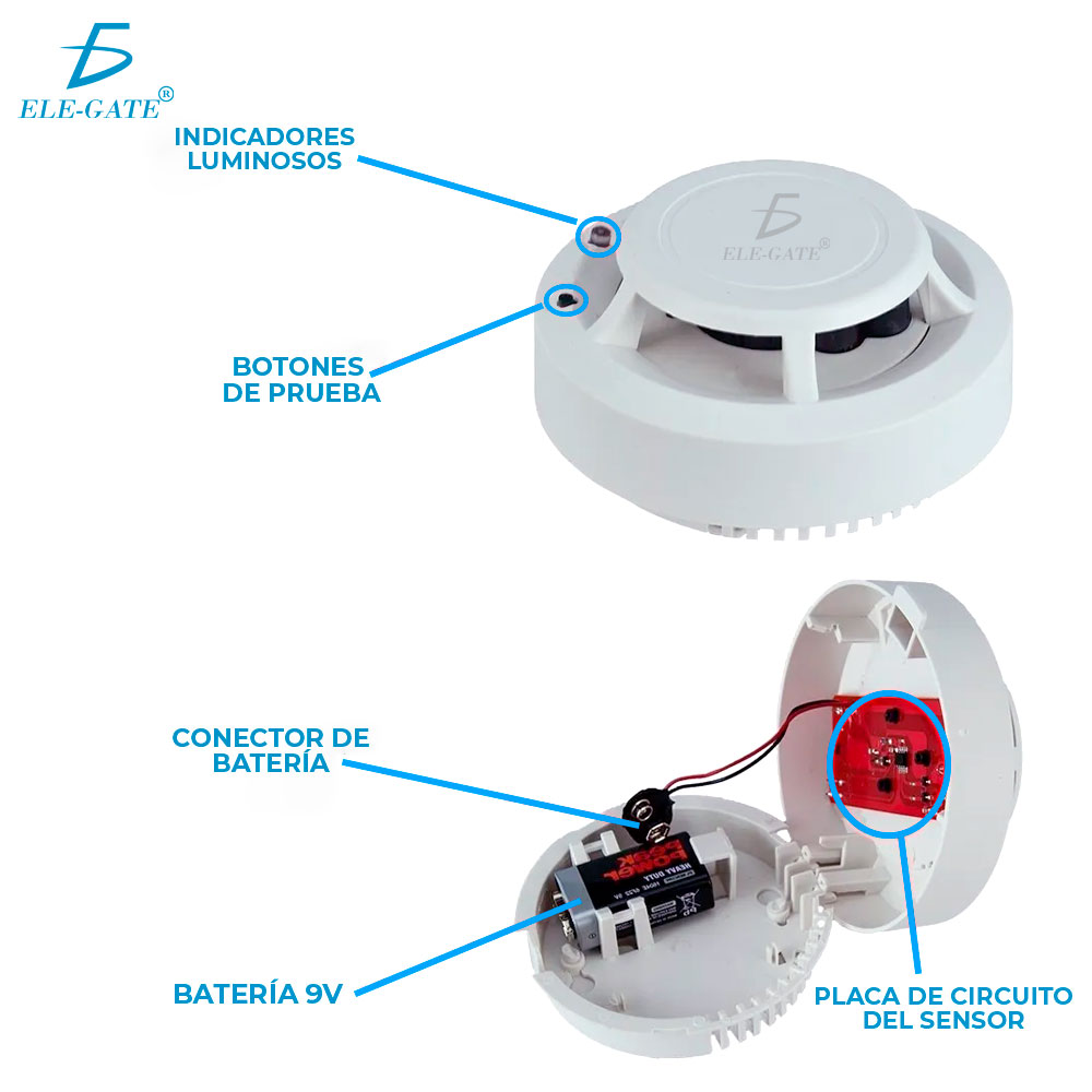 Sensor Detector De Humo Con Sonido Propio Y Para Alarma - Image 4