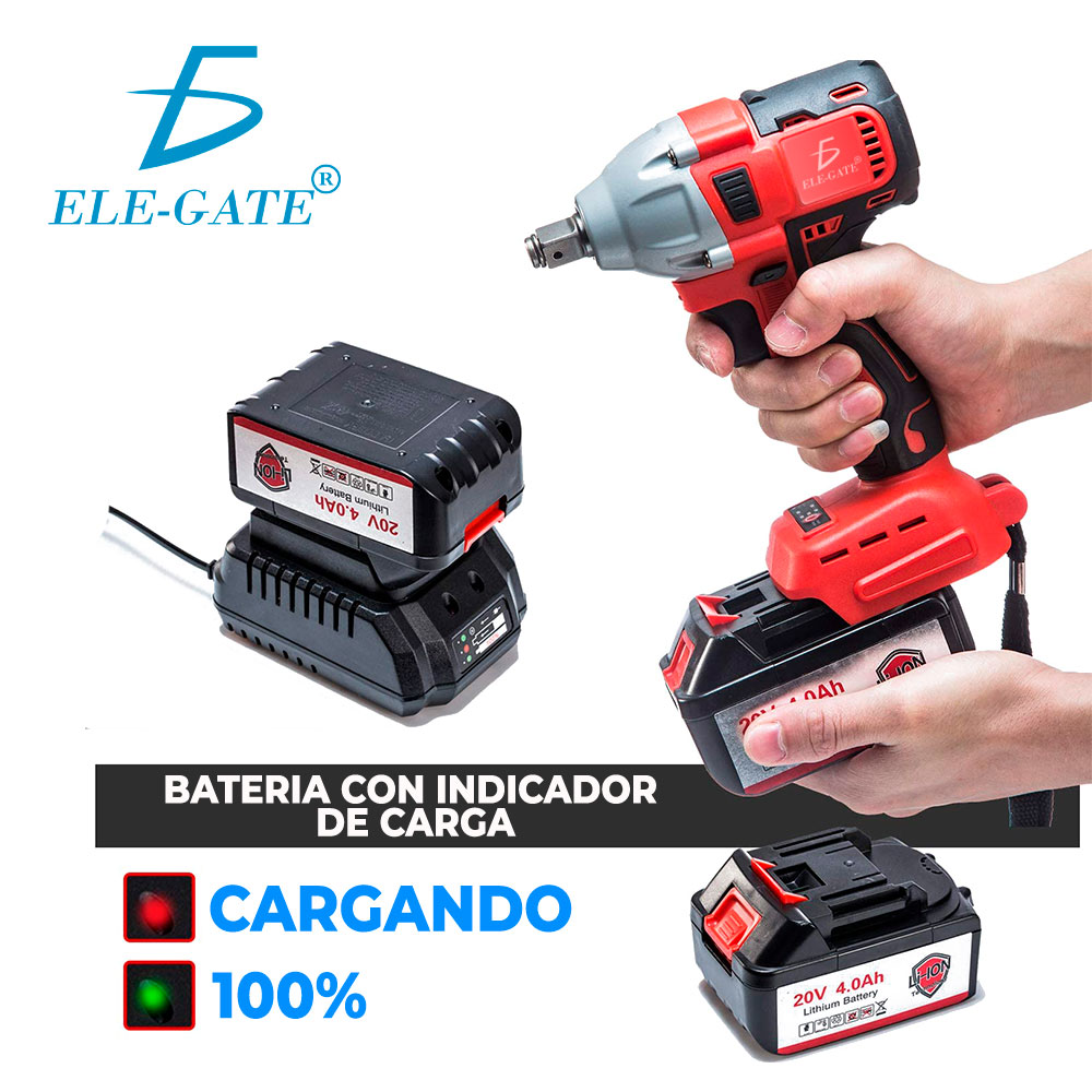 Kit Pistola Impacto Llave Inalámbrica Batería Atverce - Image 7