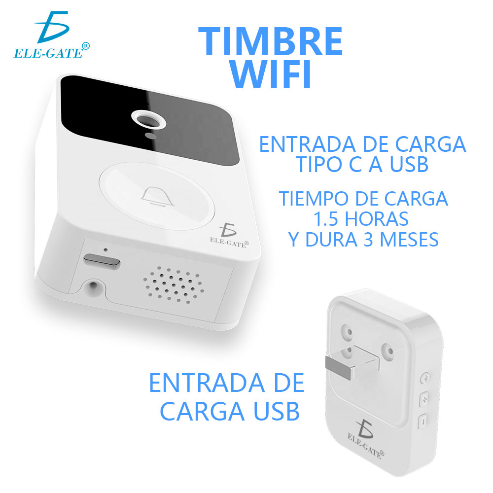 Timbre De Puerta Inalámbrico Con Mirilla Lcd Cámara Wifi - Image 2