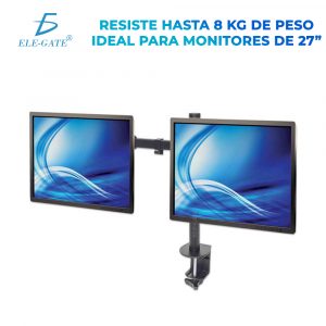 Soporte de Mesa Para Monitor TV Doble Para Montaje En Pared 13" a 27"