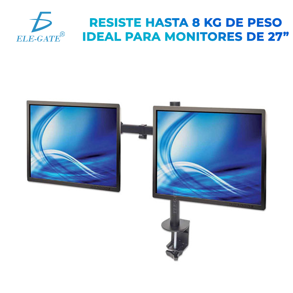 Soporte de Mesa Para Monitor TV Doble Para Montaje En Pared 13" a 27"
