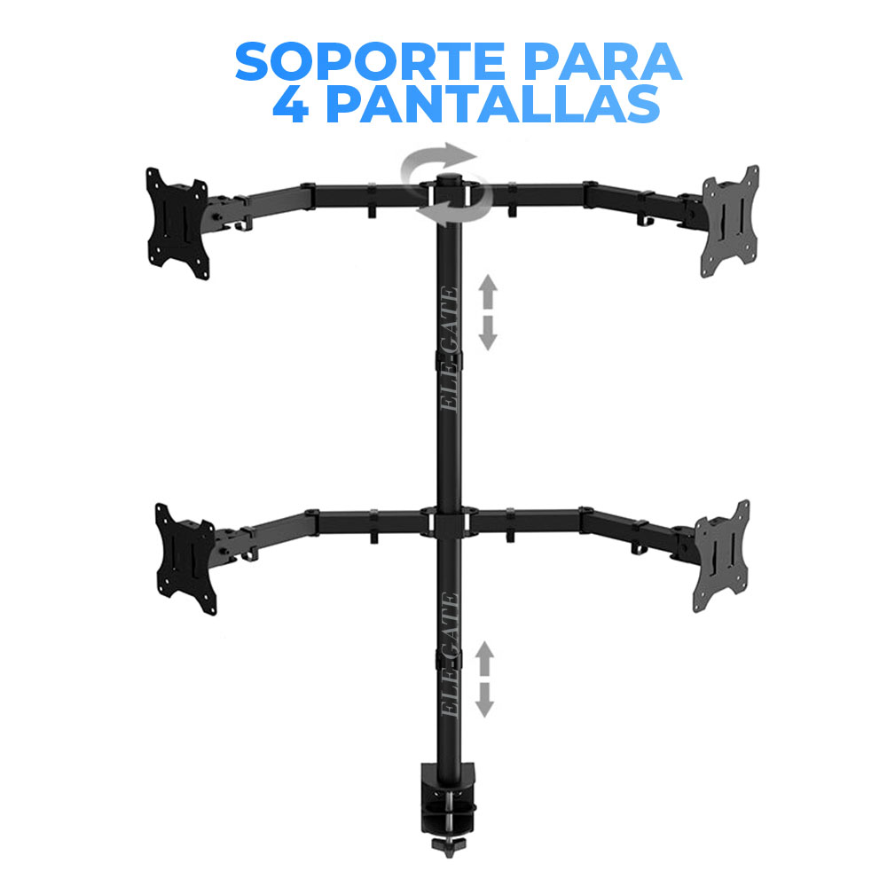 Soporte de Mesa Para 4 Monitor TV Para Montaje En Pared 13″ a 27″ - Image 2