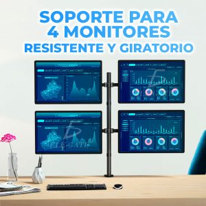 Soporte de Mesa Para 4 Monitor TV Para Montaje En Pared 13″ a 27″