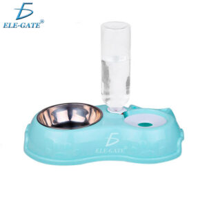 Plato Doble De Alimentacion Para Mascota Dispensador De Agua