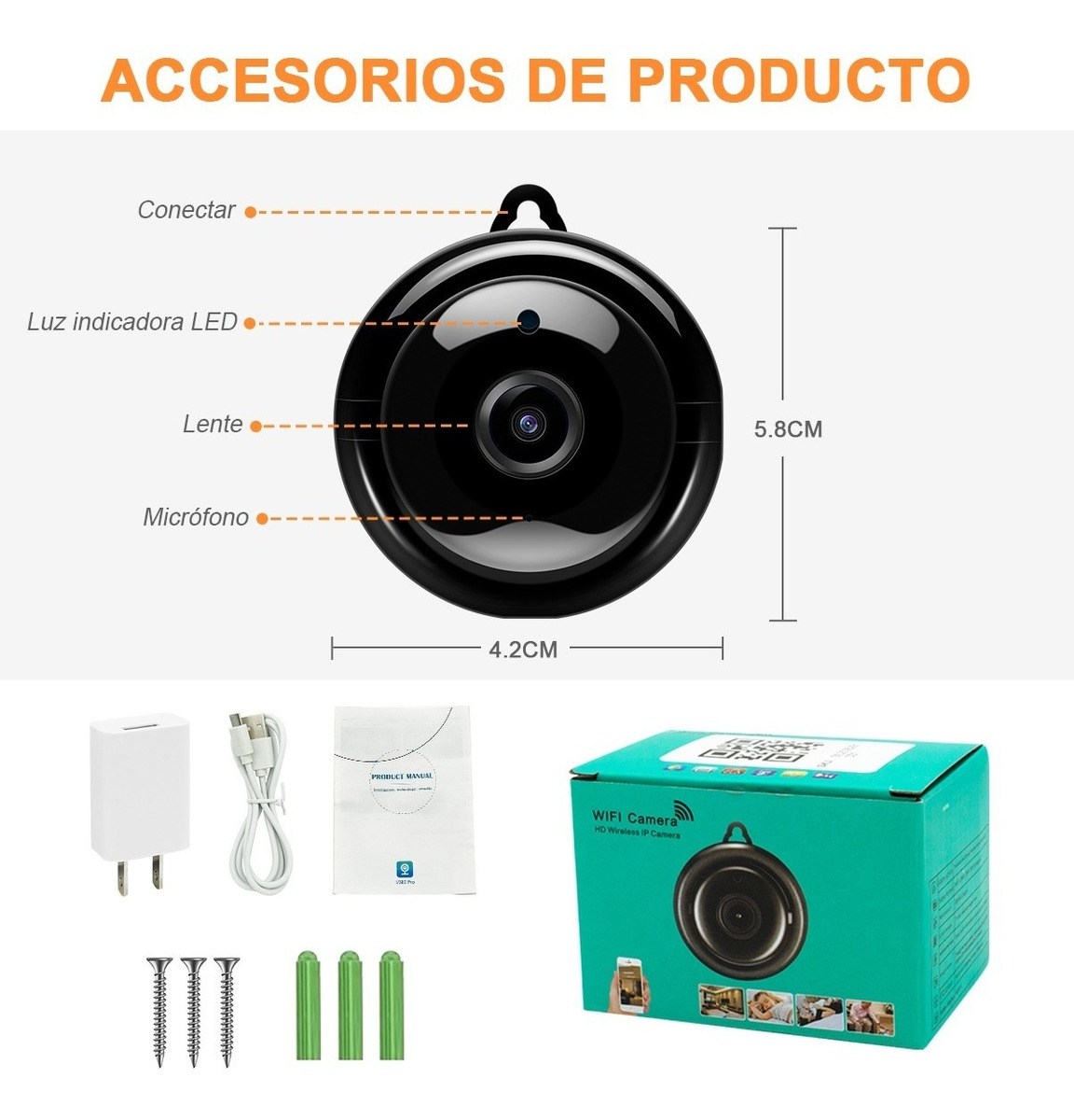 Mini Cámara Ip Smart Wifi Visión Nocturna 2mp 720p - Image 3