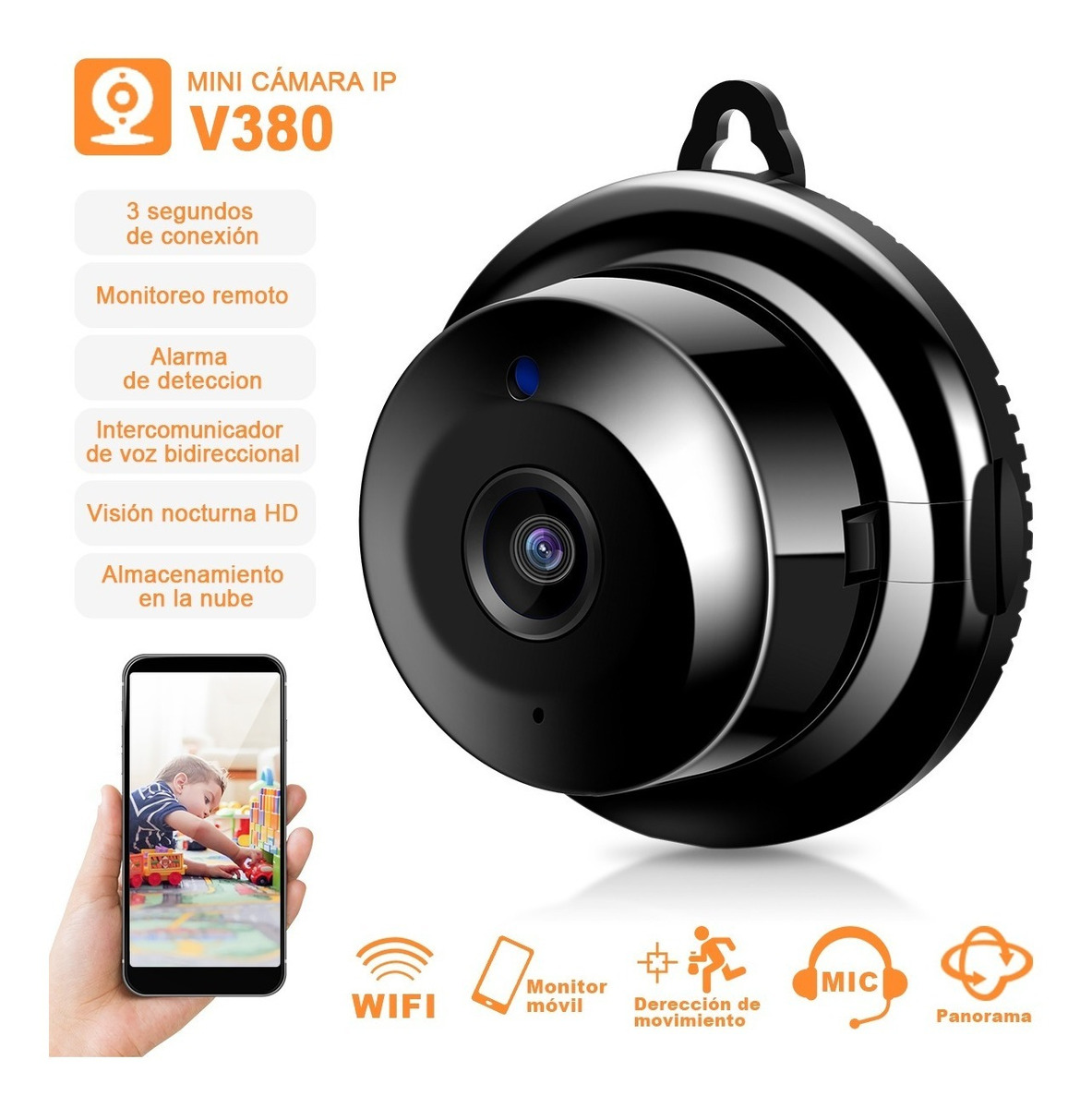 Mini Cámara Ip Smart Wifi Visión Nocturna 2mp 720p - Image 2