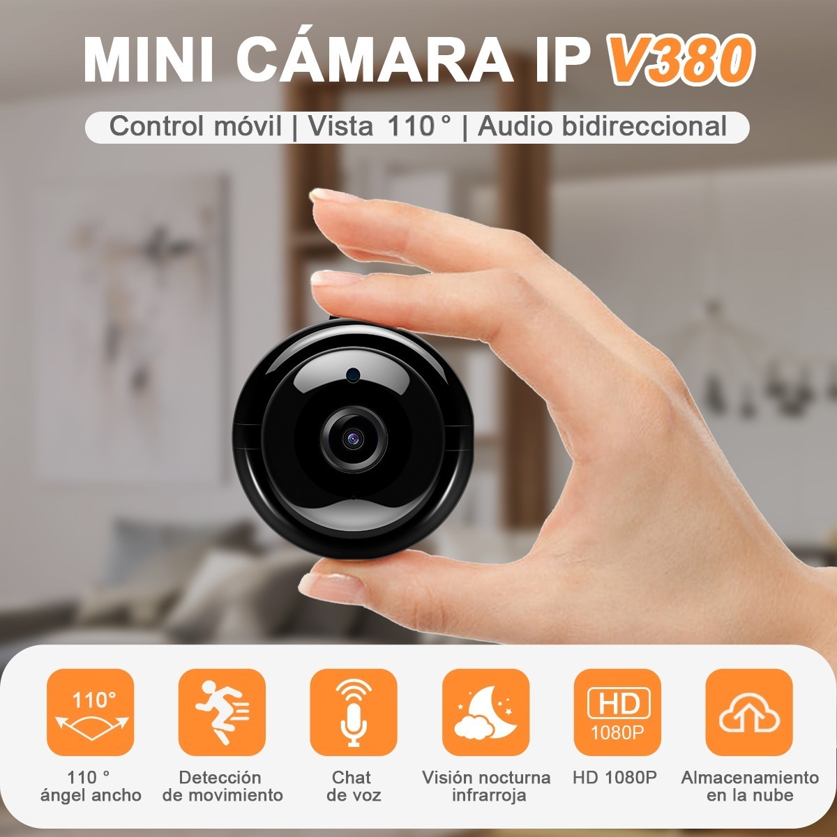 Mini Cámara Ip Smart Wifi Visión Nocturna 2mp 720p