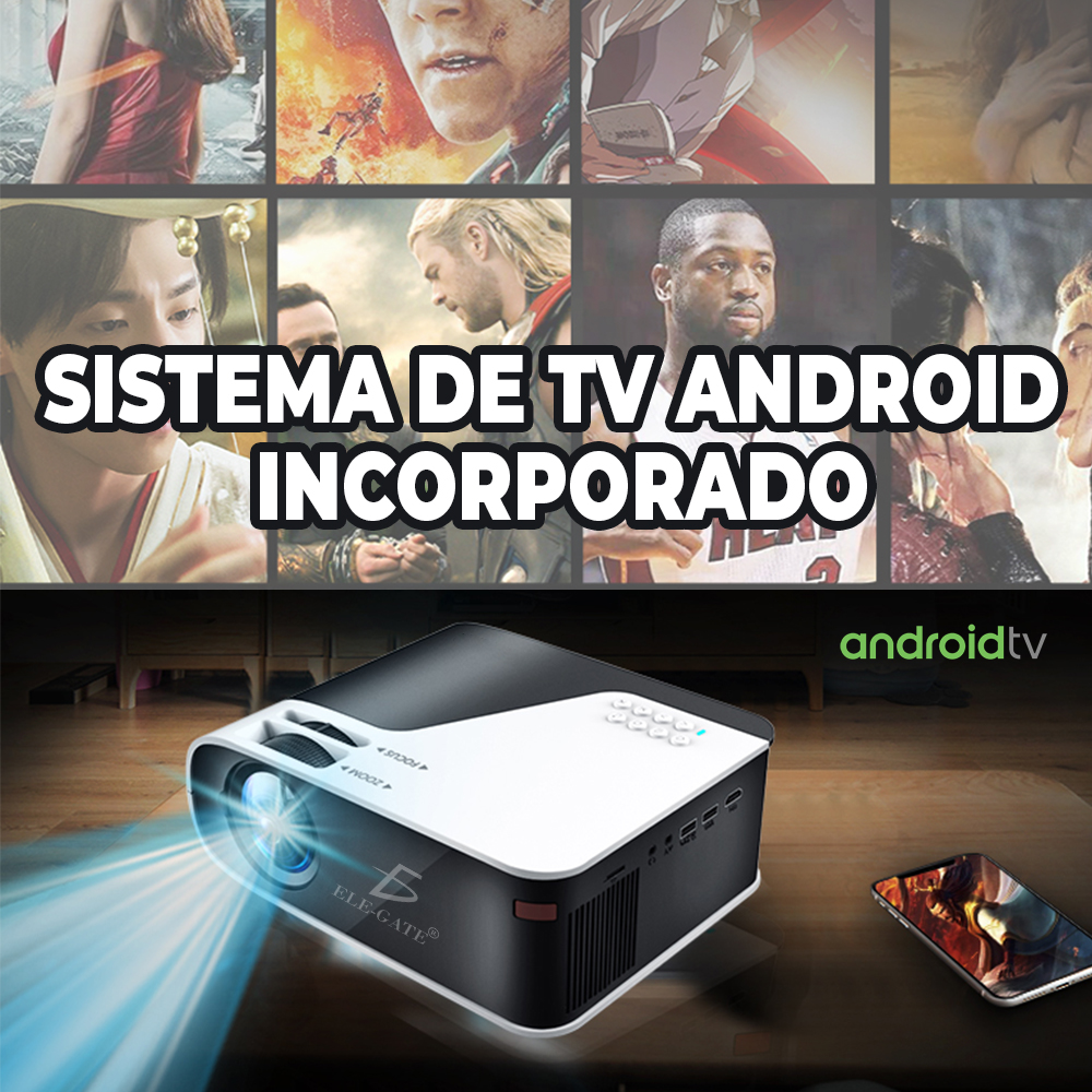 Proyector Bluetooth Wifi 5G Proyector portátil con Visualización Compatible con 4K.