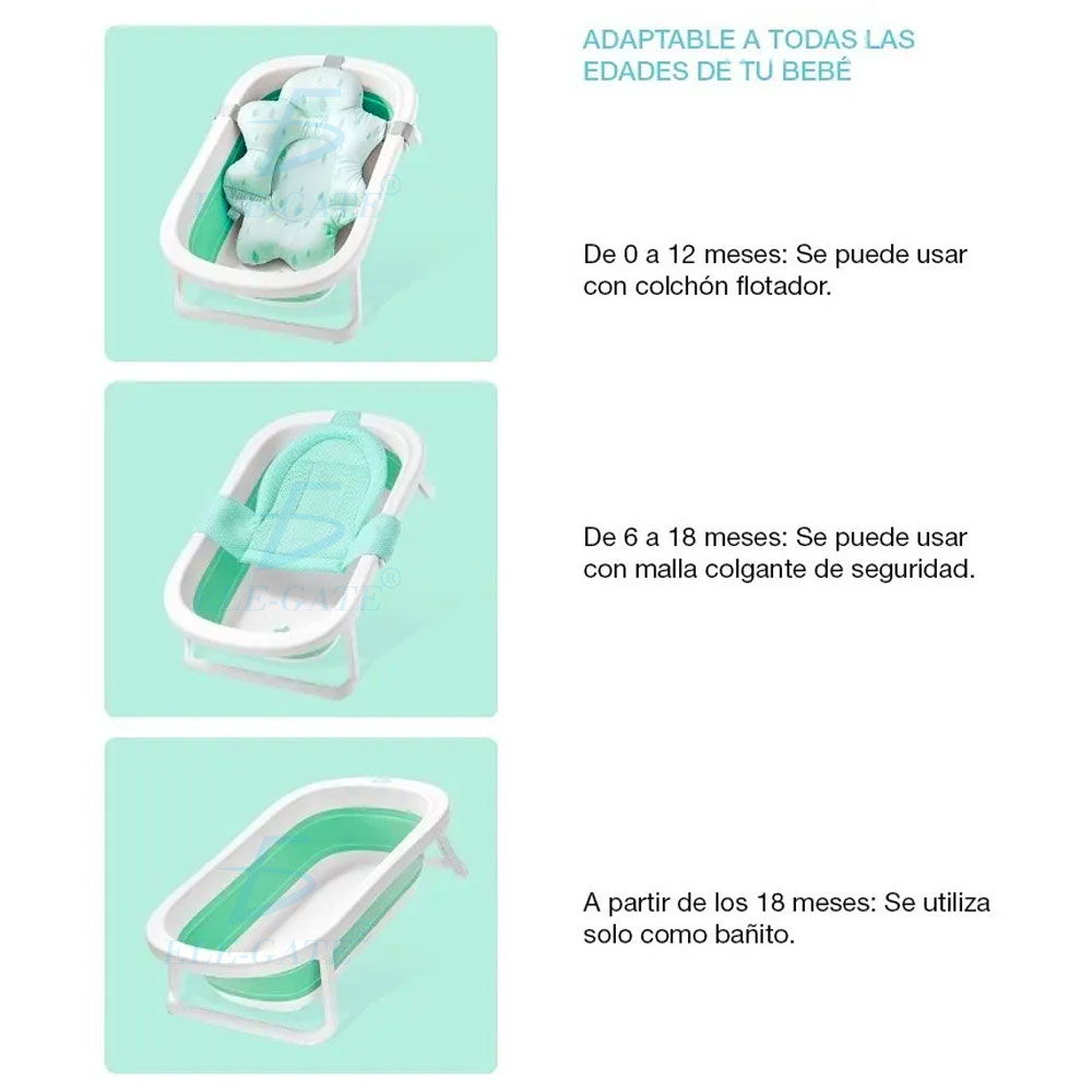 Bañera Antideslizante Tina De Baño Para Bebés Plegable - Image 4
