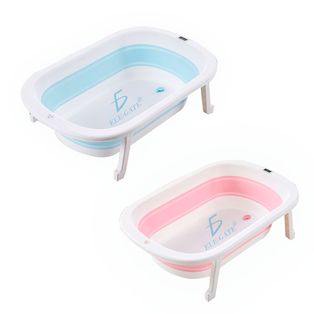 Bañera Tina De Baño Con Termómetro De Agua Para Bebe Plegable Portatil Casa Y Viaje - Image 2