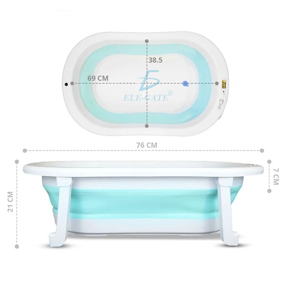 Bañera Tina De Baño Con Termómetro De Agua Para Bebe Plegable Portatil Casa Y Viaje - Image 4