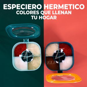 Especiero Cocina Hermetico Con 4 Cucharas