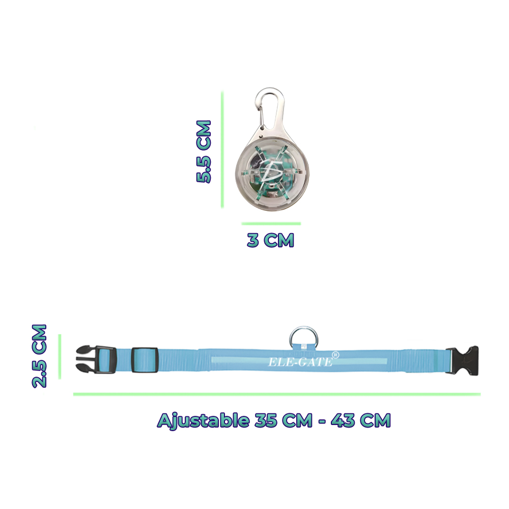 Collar Para Perro Gato Mascota Iluminado Con Luz Led y esfera luminosa - Image 5